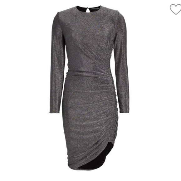 Veronica Beard- Cyrus Rouched Glitter Mini Dress- Small - Picture 6 of 13